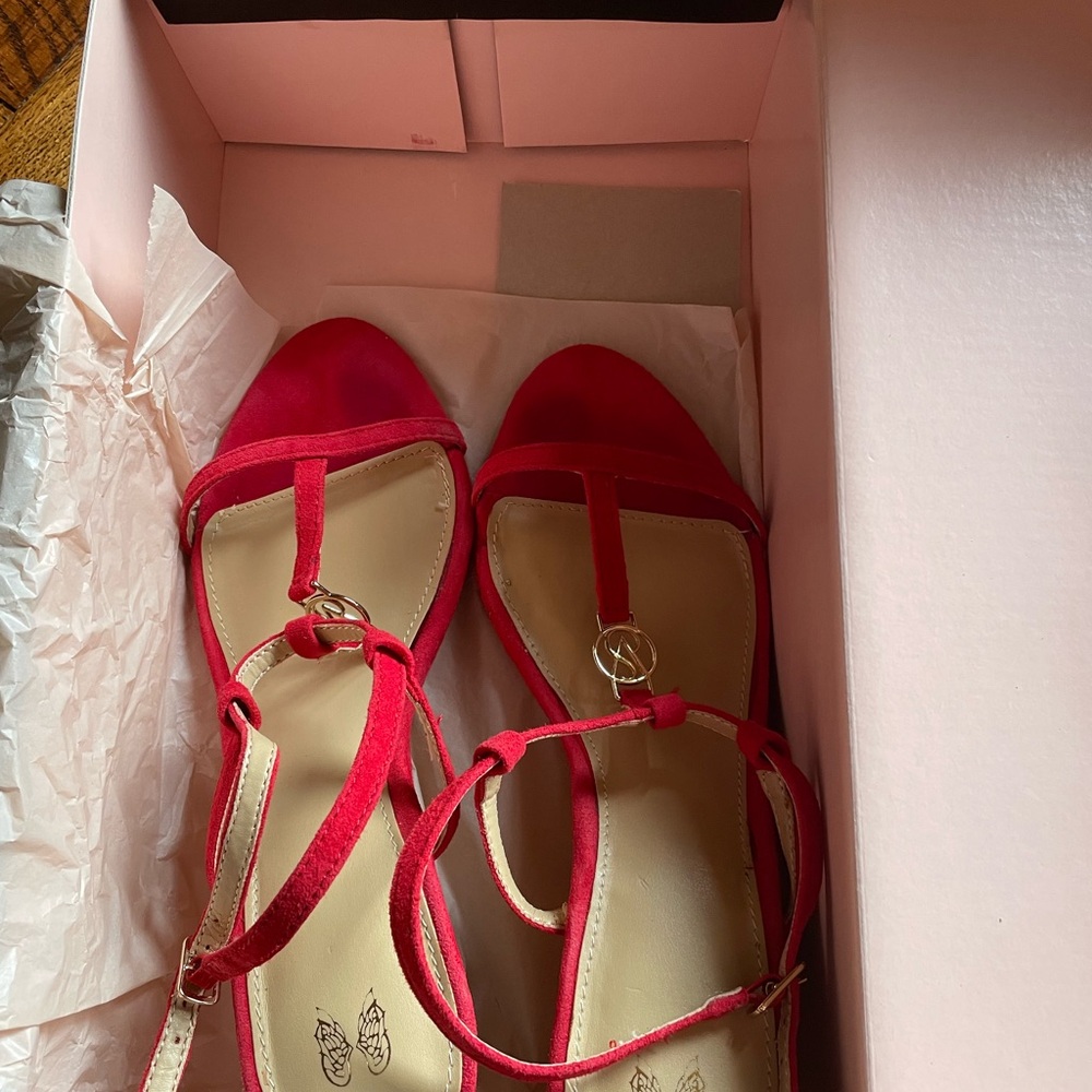 Victoria's Secret Red Sandals with Ankle Straps